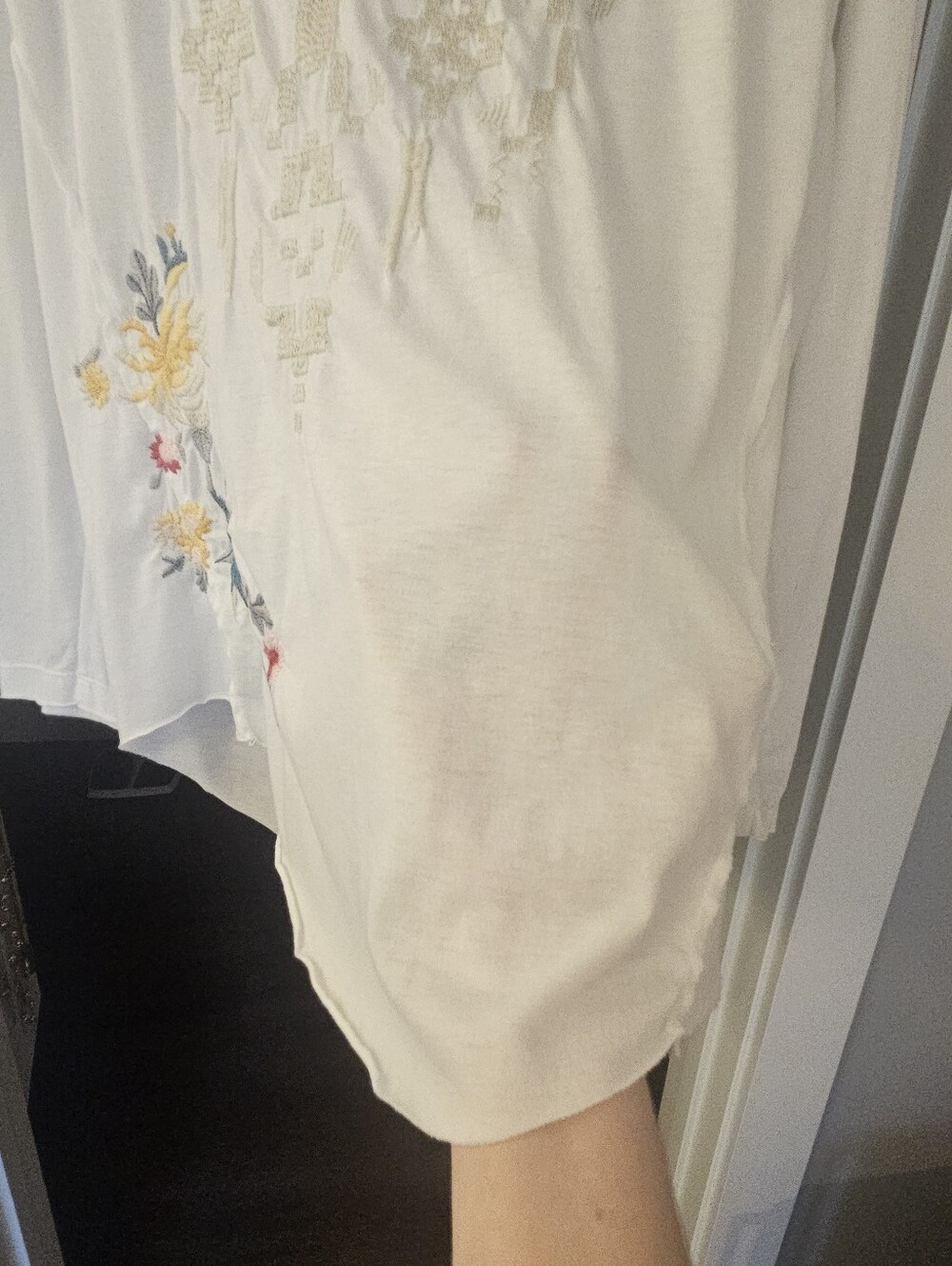 Johnny Was Floral Embroidered  Sheer T Shirt- Medium - Picture 11 of 11